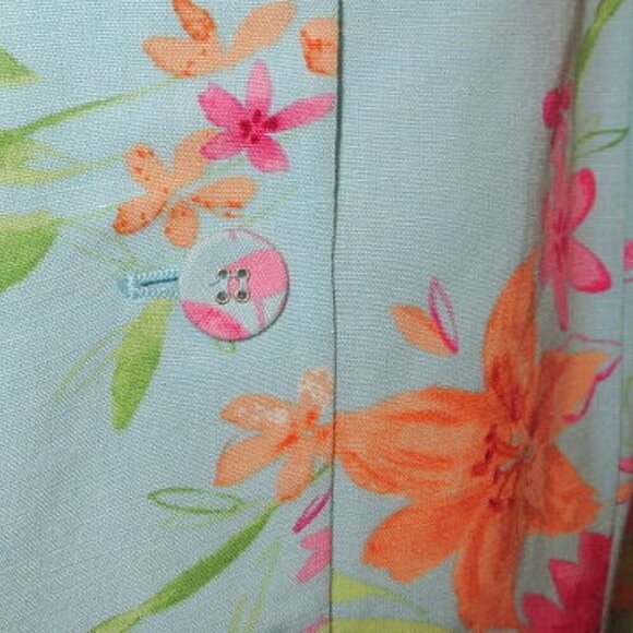 Emma James Womens Linen Blend Blazer Plus Size 18W Jacket Pockets Cottagecore - Picture 4 of 12